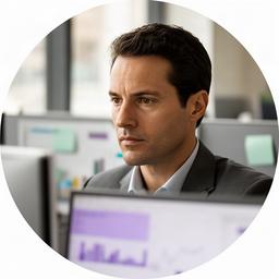 Hero Scheick bei der Auswertung von Wirtschaftsdaten in der Redaktion